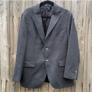 Lubiam Charcoal Checkered Blazer